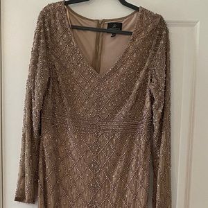 Long sleeve embellished Adrianna Papell gown